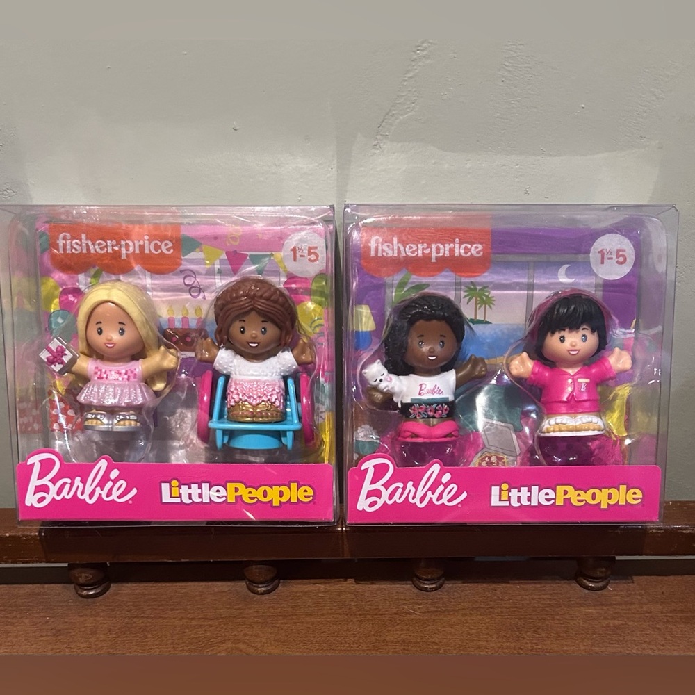 2 Sets Of Fisher-Price Barbie Little People New In Box